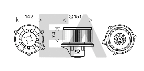 Moteur électrique, pulseur d'air habitacle EACLIMA 42A36002