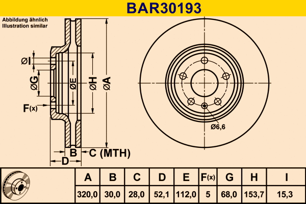 Disque de frein BARUM BAR30193