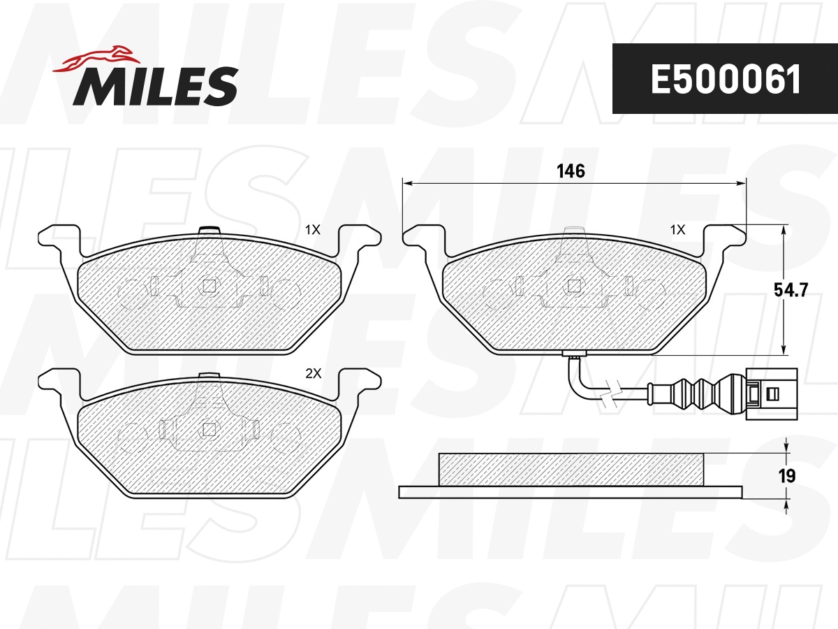 Kit de plaquettes de frein, frein à disque MILES E500061
