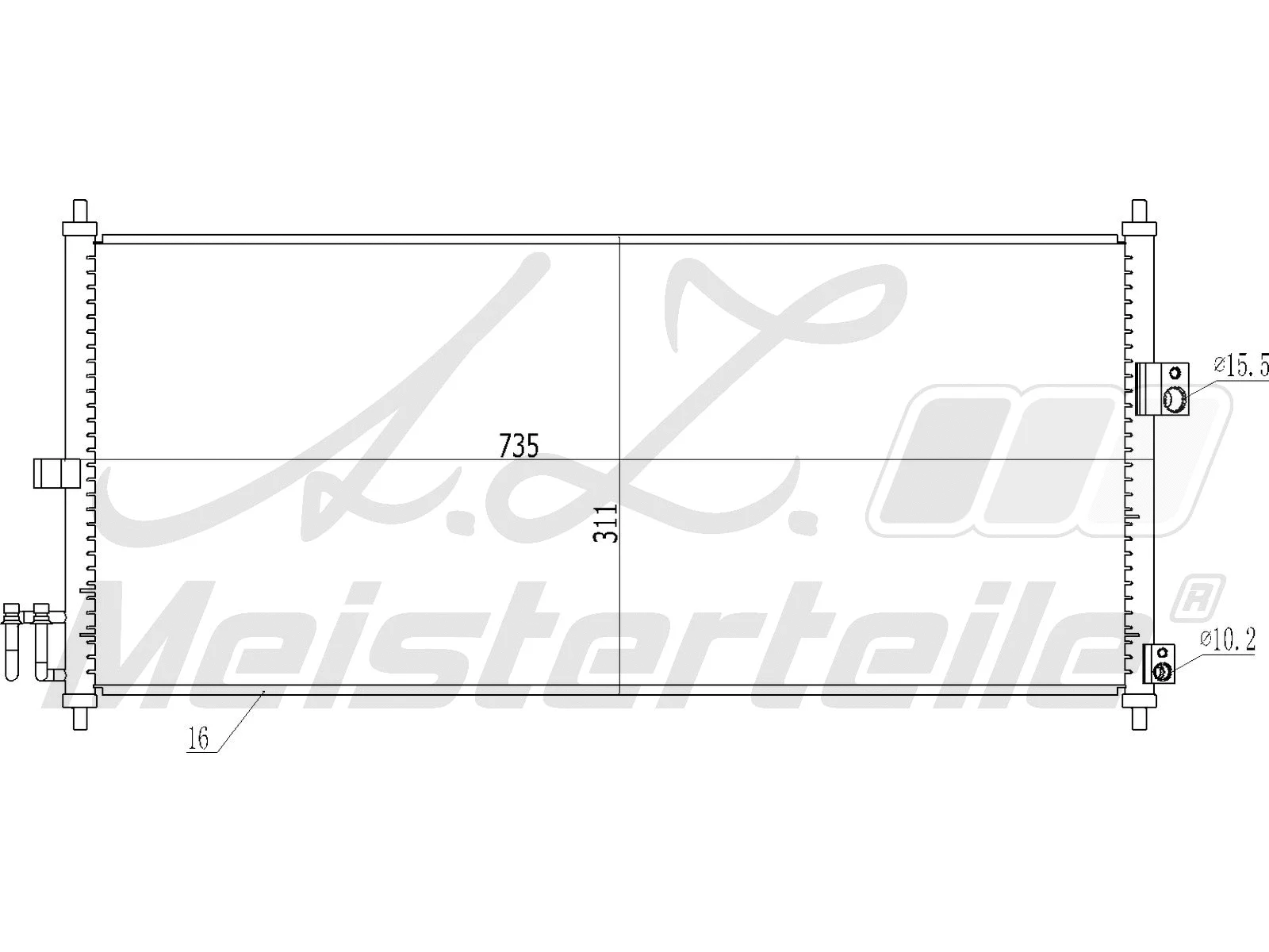 Condenseur, climatisation A.Z. Meisterteile AZMT-45-030-1347