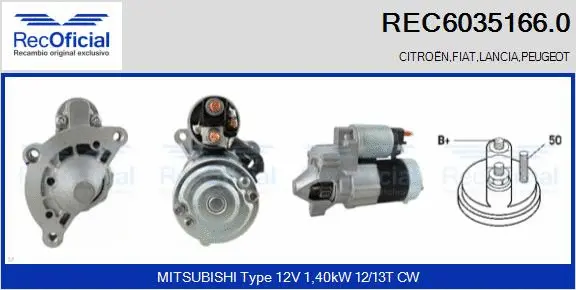 Démarreur RECOFICIAL REC6035166.0