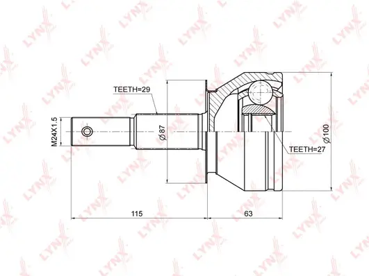 Jeu de joints, arbre de transmission LYNXAUTO CO-3674