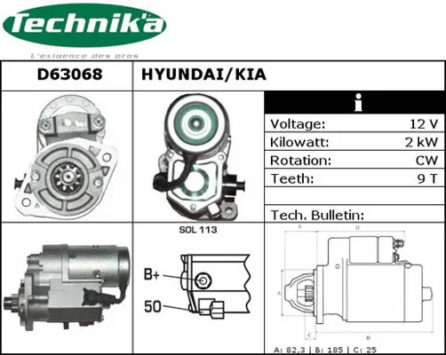 Démarreur Technika D63068