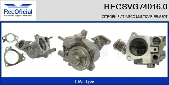 Vanne EGR RECOFICIAL RECSVG74016.0
