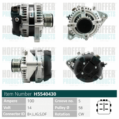 Alternateur HOFFER H5540430