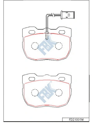 Kit de plaquettes de frein, frein à disque FBK FD21001M