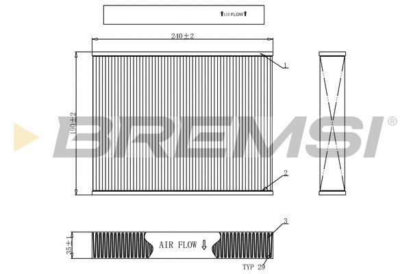 Filtre, air de l'habitacle BREMSI FC0092C