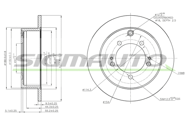 Disque de frein SIGMAUTO DBB410S