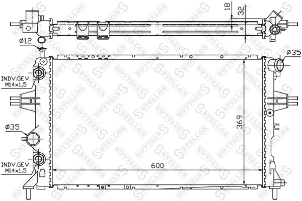 Radiateur, refroidissement du moteur STELLOX 10-26065-SX