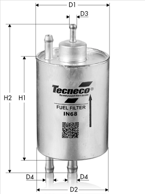 Filtre à carburant TECNECO FILTERS IN68