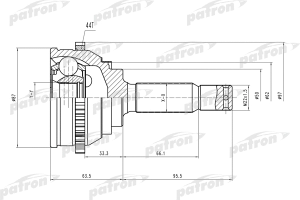 Jeu de joints, arbre de transmission PATRON PCV1471