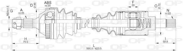Arbre de transmission OPEN PARTS DRS6270.00