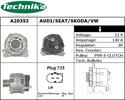 Alternateur Technika A20353