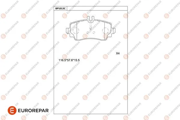 Kit de plaquettes de frein, frein à disque EUROREPAR 1681283080