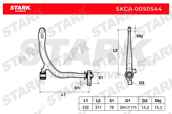 Bras de liaison, suspension de roue Stark SKCA-0050544