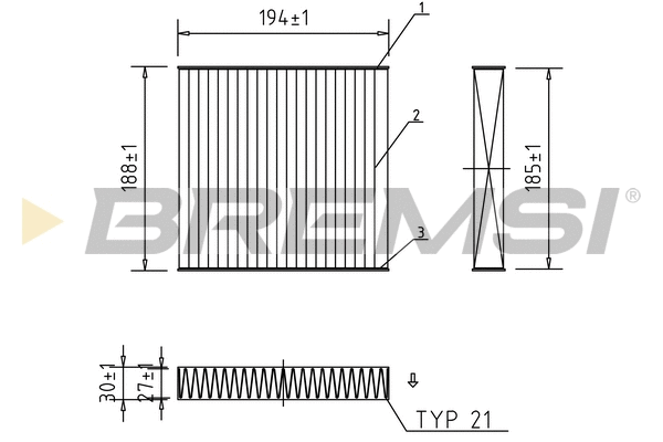 Filtre, air de l'habitacle BREMSI FC0171A