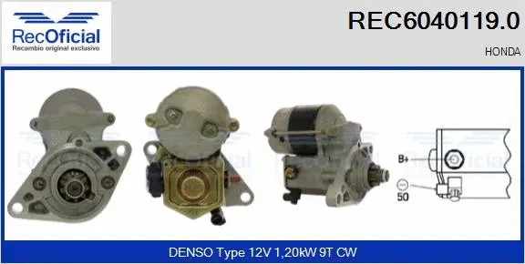Démarreur RECOFICIAL REC6040119.0