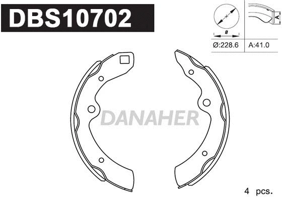 Jeu de mâchoires de frein DANAHER DBS10702