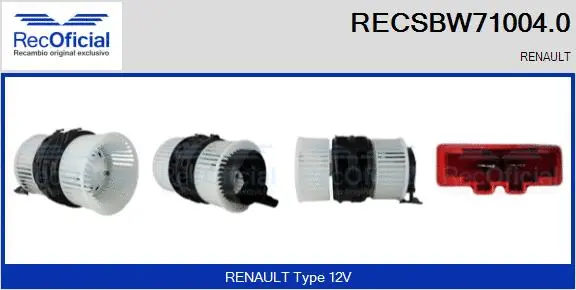 Pulseur d'air habitacle RECOFICIAL RECSBW71004.0