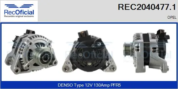 Alternateur RECOFICIAL REC2040477.1