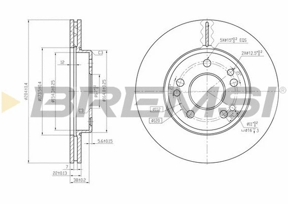 Disque de frein BREMSI CD6181V