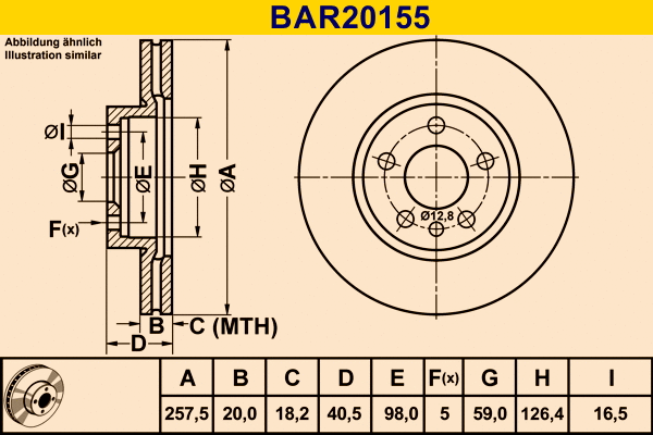 Disque de frein BARUM BAR20155