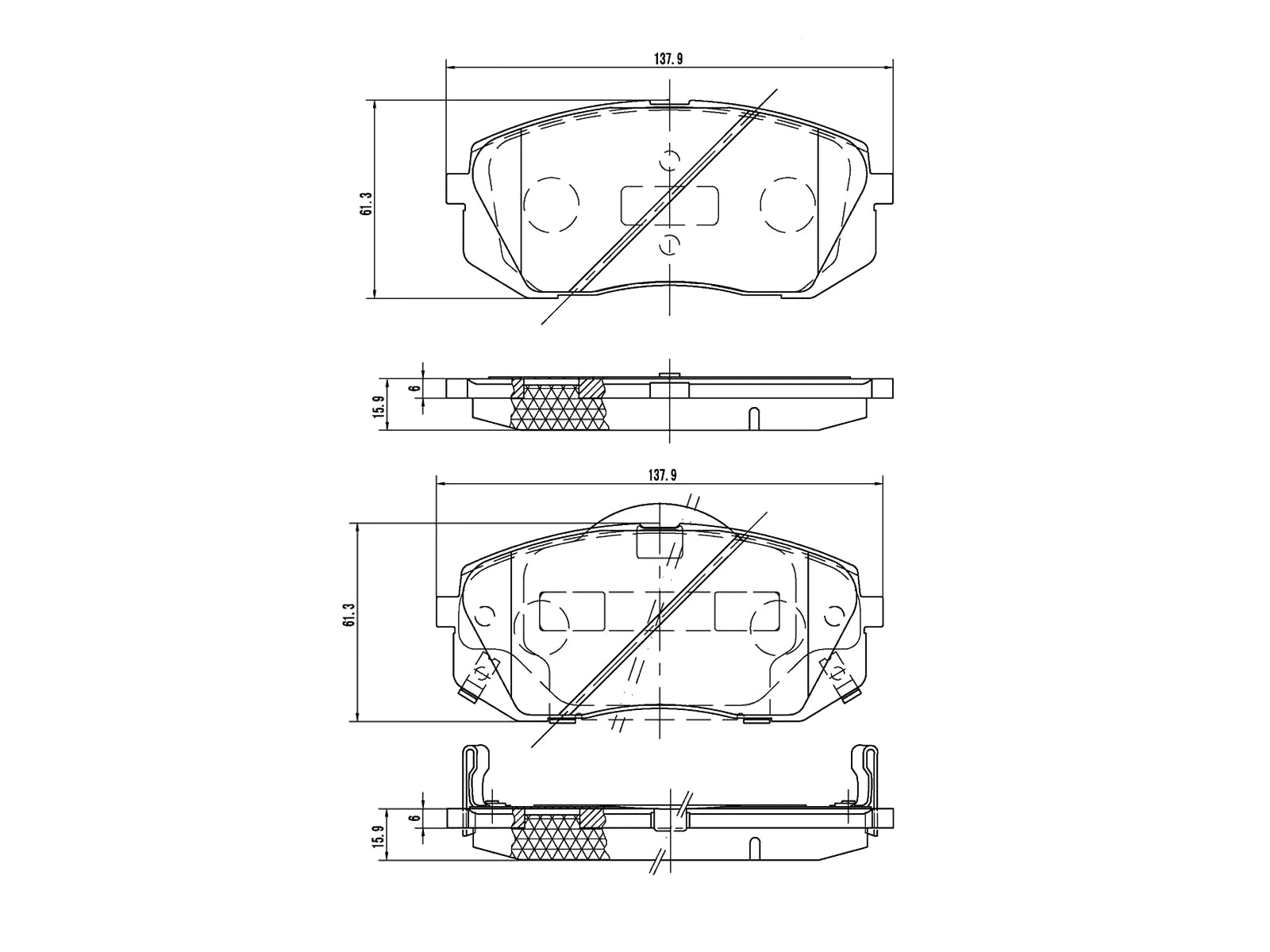 Kit de plaquettes de frein, frein à disque A.Z. Meisterteile AZMT-44-022-1328
