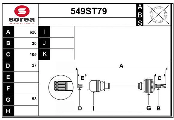 Arbre de transmission STARTCAR 549ST79