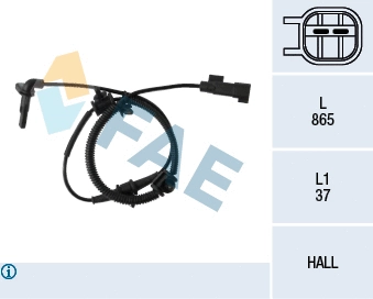 Capteur, vitesse de roue FAE 78111