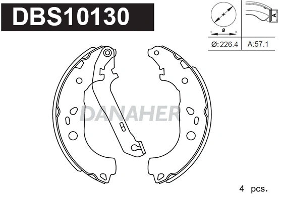 Jeu de mâchoires de frein DANAHER DBS10130