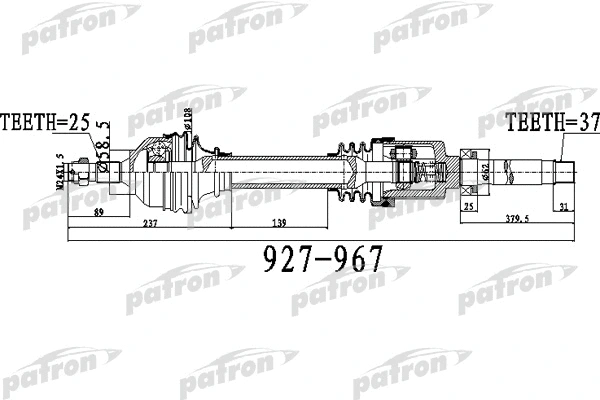 Arbre de transmission PATRON PDS0483