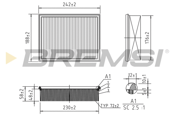 Filtre à air BREMSI FA2314