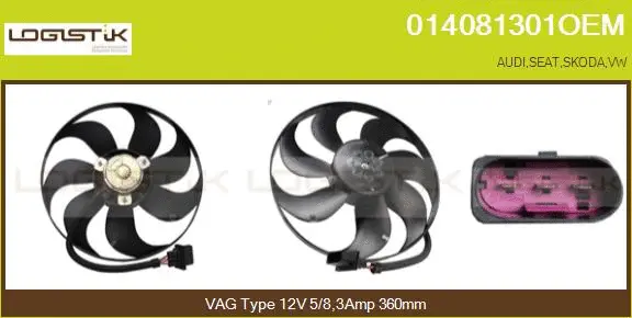 Ventilateur, refroidissement du moteur LGK 014081301OEM