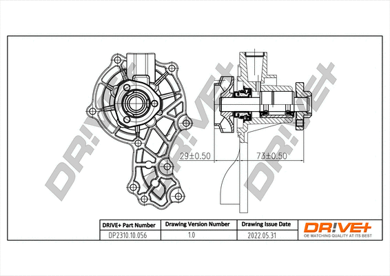 Pompe à eau, refroidissement du moteur Dr!ve+ DP2310.10.056