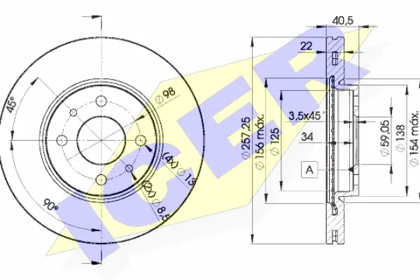 Disque de frein ICER 78BD1650-2