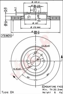 Disque de frein VILLAR 628.0124