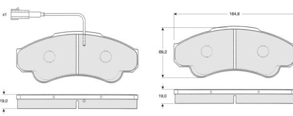 Kit de plaquettes de frein, frein à disque MTR MT616