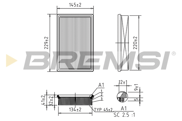Filtre à air BREMSI FA0600