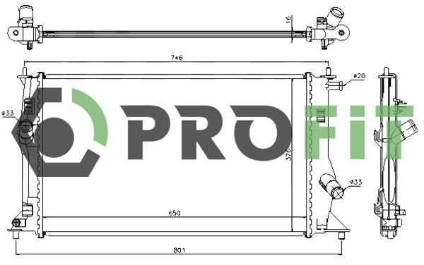 Radiateur, refroidissement du moteur PROFIT 1740-0220