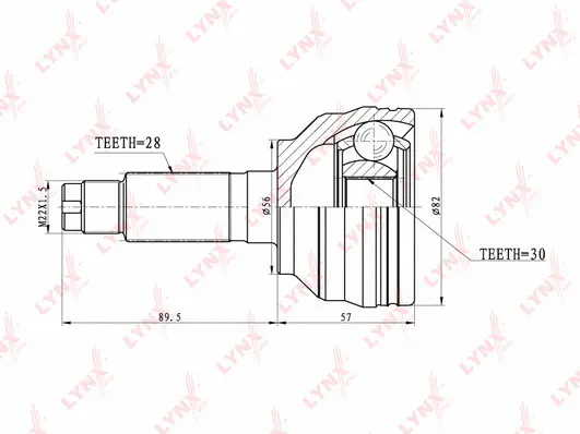 Jeu de joints, arbre de transmission LYNXAUTO CO-5106