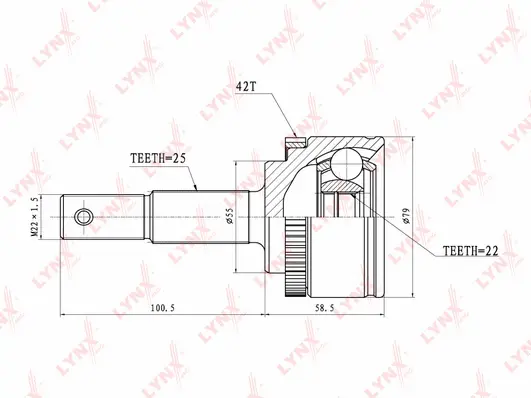 Jeu de joints, arbre de transmission LYNXAUTO CO-3638A