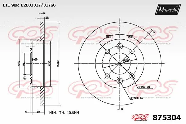 Disque de frein MAXTECH 875304