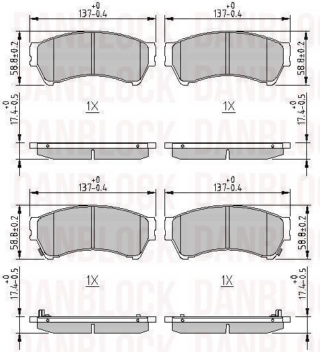 Kit de plaquettes de frein, frein à disque DANBLOCK DB 510568