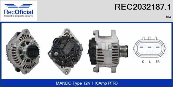 Alternateur RECOFICIAL REC2032187.1