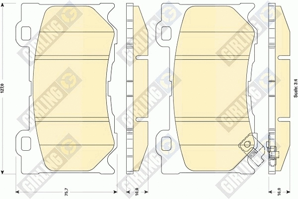Kit de plaquettes de frein, frein à disque GIRLING 6135059