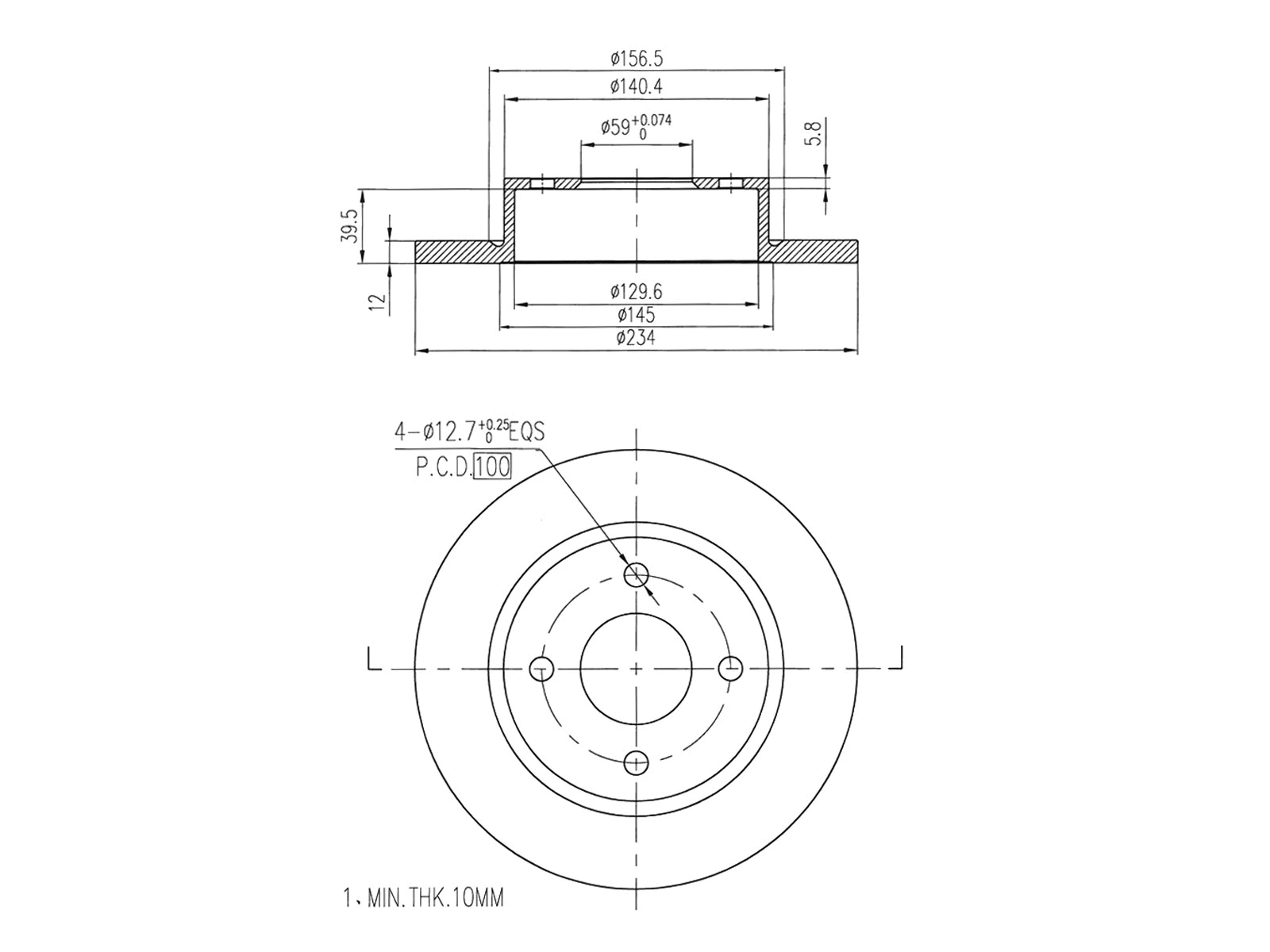 Disque de frein A.Z. Meisterteile AZMT-44-024-1448