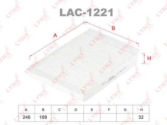 Filtre, air de l'habitacle LYNXAUTO LAC-1221