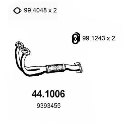 Tuyau d'échappement ASSO 44.1006