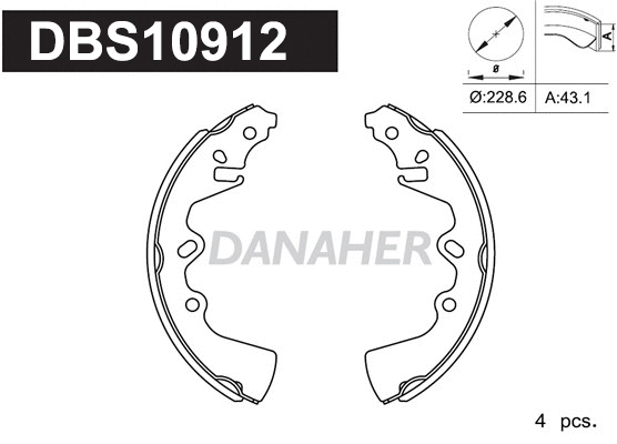 Jeu de mâchoires de frein DANAHER DBS10912