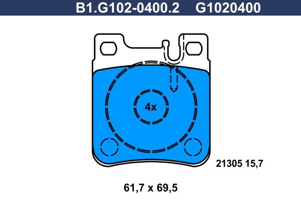 Kit de plaquettes de frein, frein à disque GALFER B1.G102-0400.2
